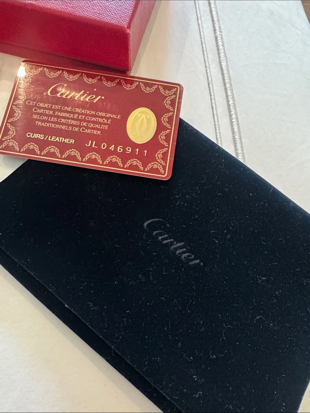 Vintage Cartier Paris Black Leather Wallet – Never Used + Box & Card